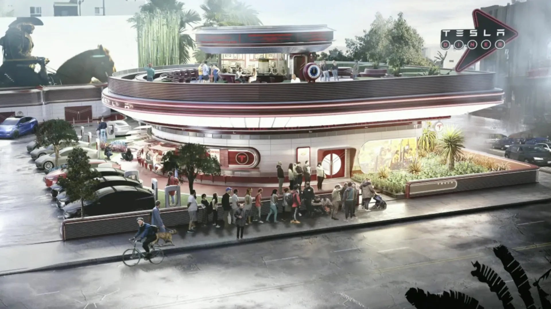 Tesla's Futuristic Diner: Charging Up in Style